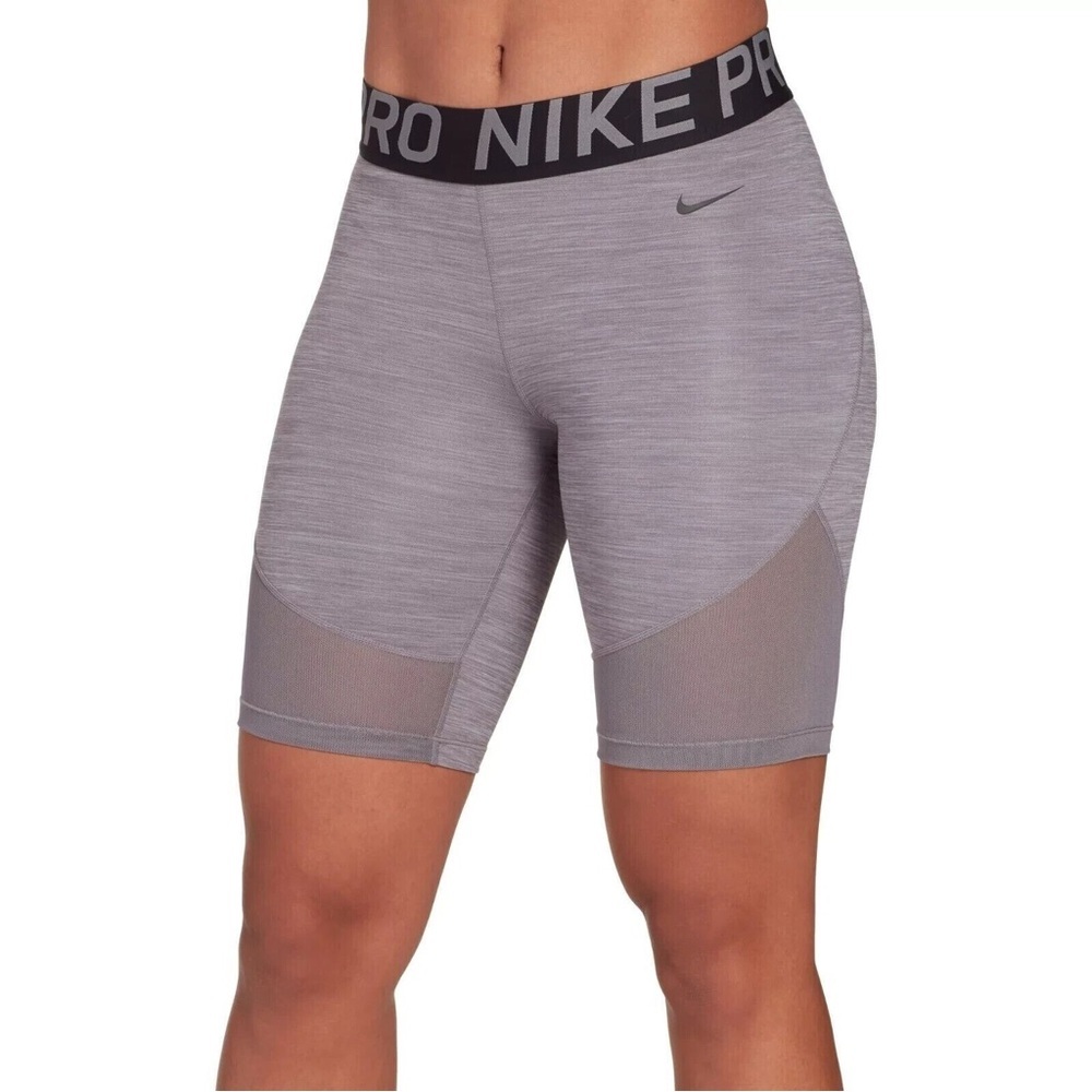 Nike Womens Pro 8'' Training Shorts Gray Compression Dri- fit